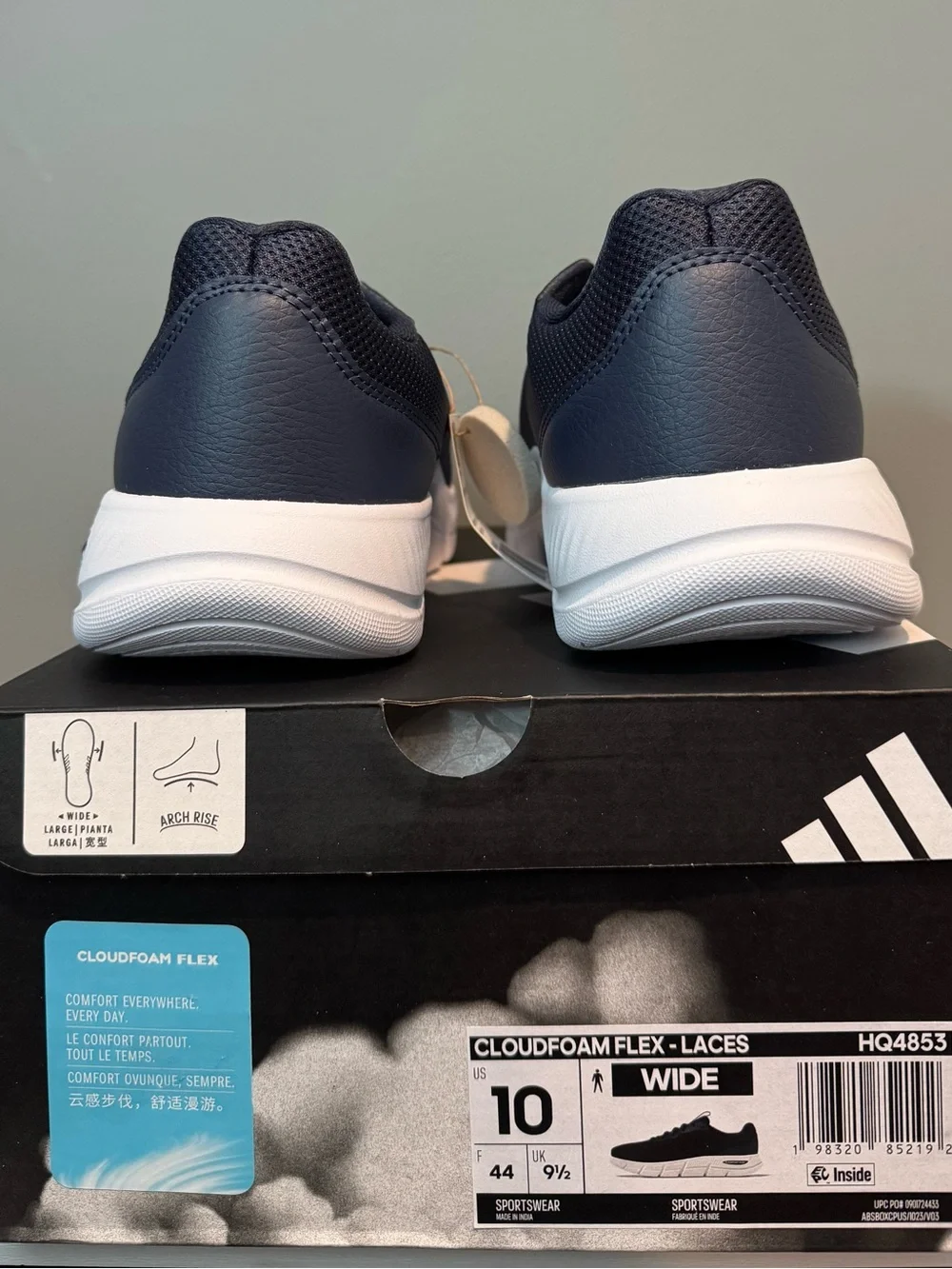 adidas Cloudfoam Flex Men's Running Sneakers - Navy & White
